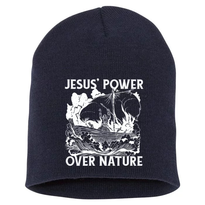 Jesus's Power Over Nature Short Acrylic Beanie