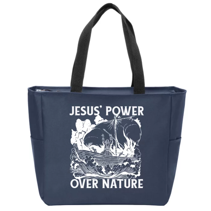 Jesus's Power Over Nature Zip Tote Bag