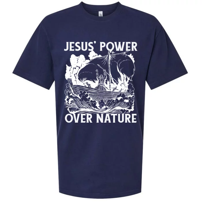 Jesus's Power Over Nature Sueded Cloud Jersey T-Shirt