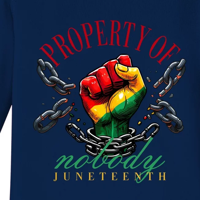 Juneteenth Property Of Nobody Baby Long Sleeve Bodysuit