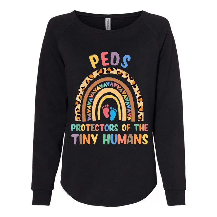 J8w0 Peds Protectors Of Tiny Humans Rainbow Pediatrics Nurse Womens California Wash Sweatshirt