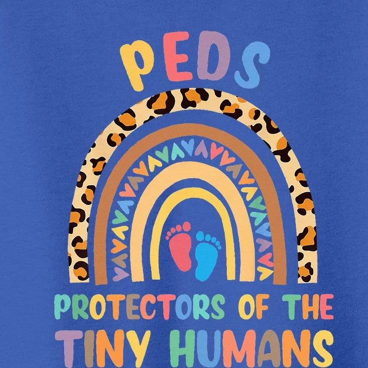 J8w0 Peds Protectors Of Tiny Humans Rainbow Pediatrics Nurse Toddler T-Shirt