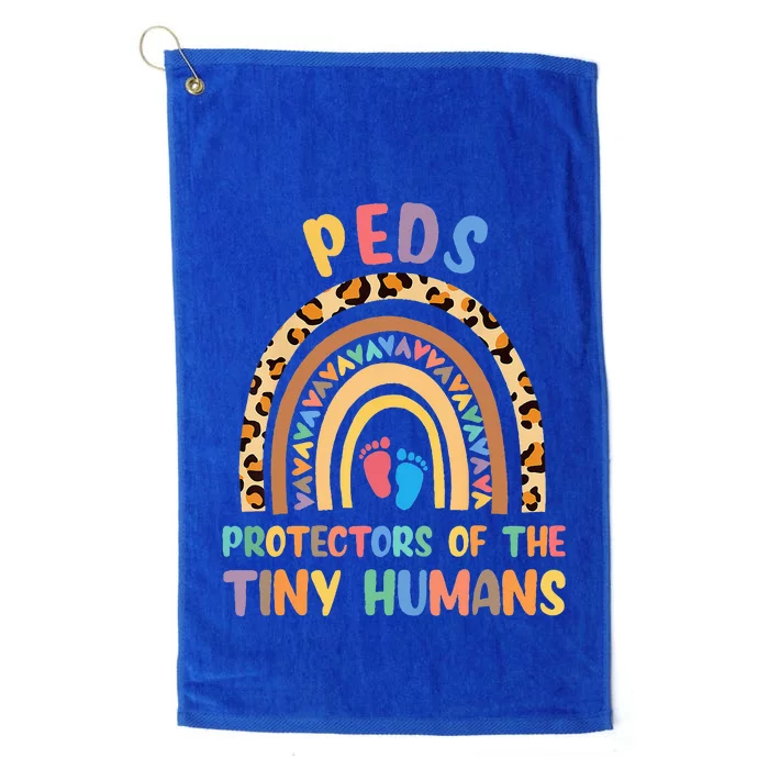 J8w0 Peds Protectors Of Tiny Humans Rainbow Pediatrics Nurse Platinum Collection Golf Towel