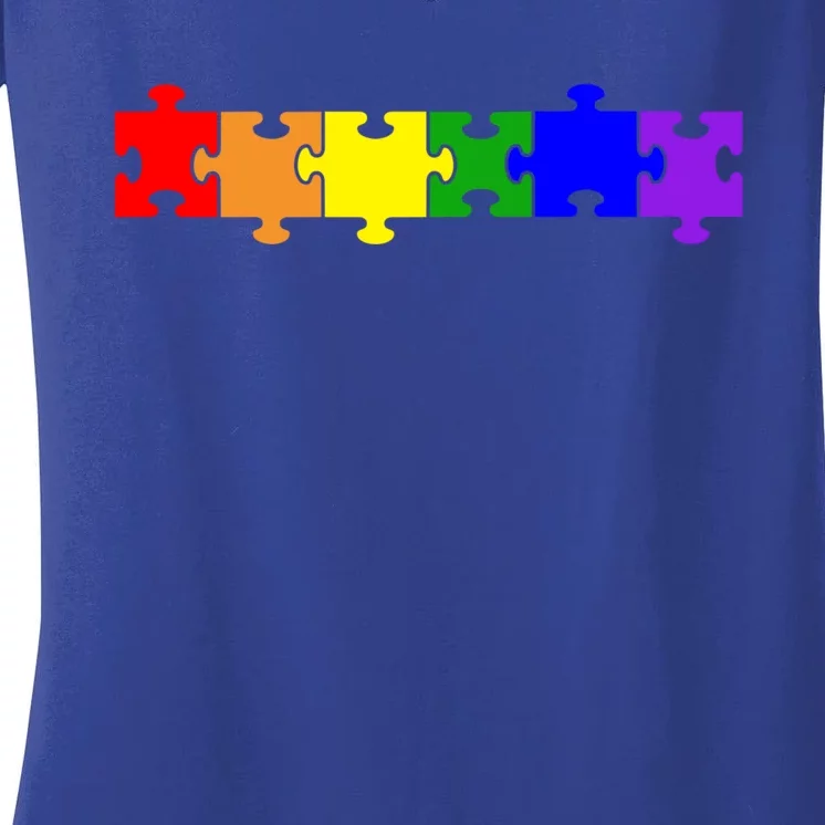 Jigsaw Puzzle Pieces Gift Women's V-Neck T-Shirt