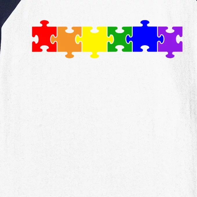 Jigsaw Puzzle Pieces Gift Baseball Sleeve Shirt