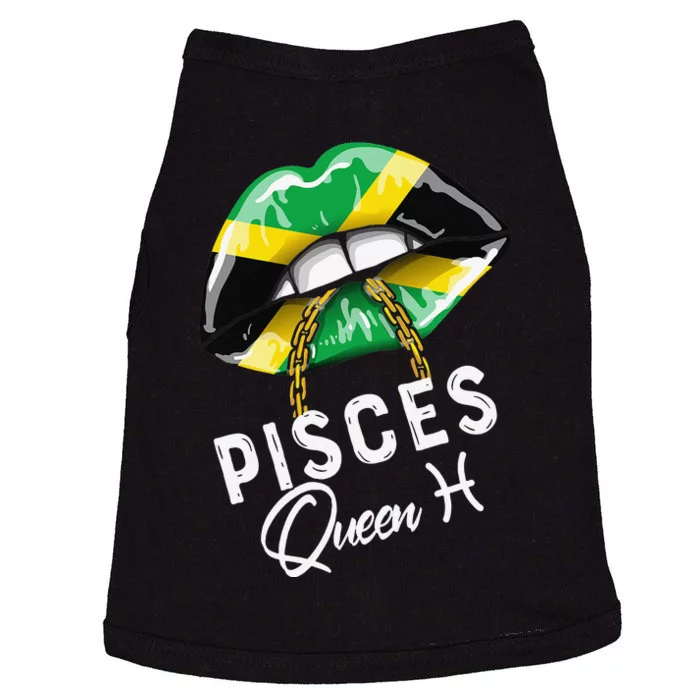 Jamaica Pisces Queen Zodiac Birthday Jamaican Wo Lips Doggie Tank