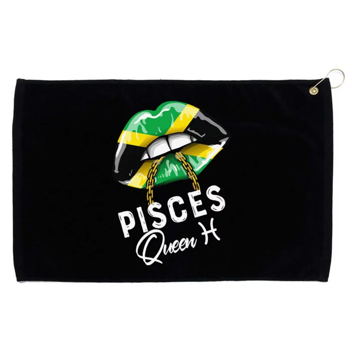 Jamaica Pisces Queen Zodiac Birthday Jamaican Wo Lips Grommeted Golf Towel