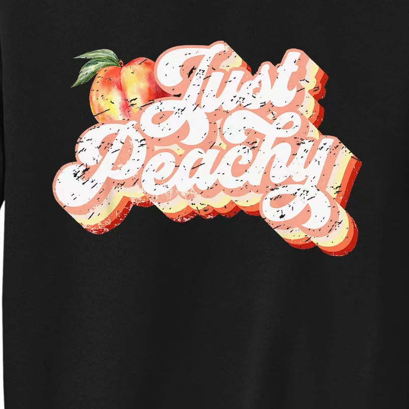 Just Peachy Retro 70s Georgia Peaches Summer Fruit Sweatshirt