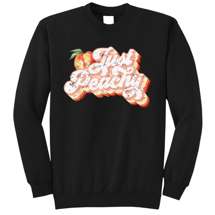 Just Peachy Retro 70s Georgia Peaches Summer Fruit Sweatshirt