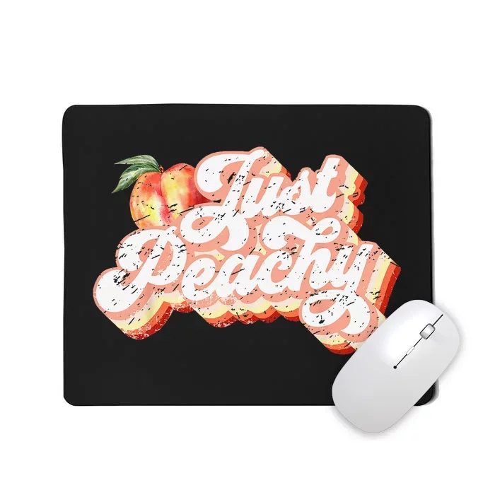 Just Peachy Retro 70s Georgia Peaches Summer Fruit Mousepad