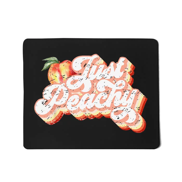 Just Peachy Retro 70s Georgia Peaches Summer Fruit Mousepad