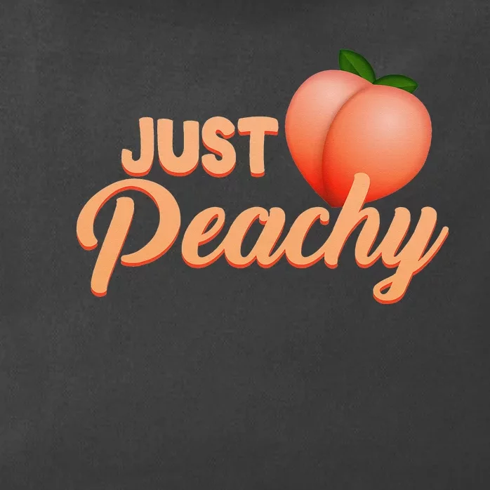 Just Peachy Retro 70s Georgia Summer Fruit Hippie Peaches Zip Tote Bag