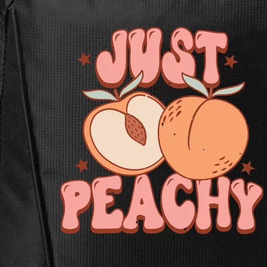 Just Peachy Retro 70s Georgia Peaches Summer Fruit City Backpack