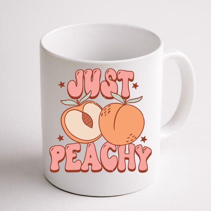 Just Peachy Retro 70s Georgia Peaches Summer Fruit Front & Back Coffee Mug