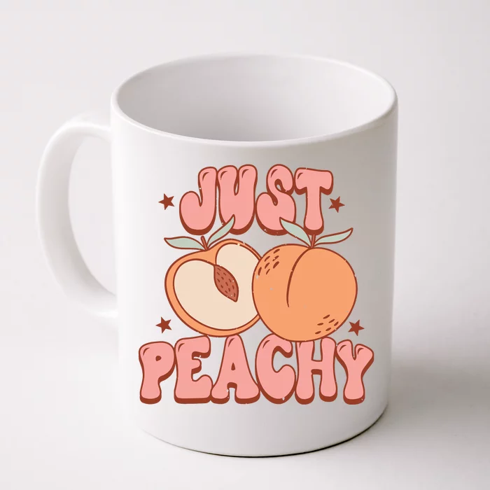 Just Peachy Retro 70s Georgia Peaches Summer Fruit Front & Back Coffee Mug