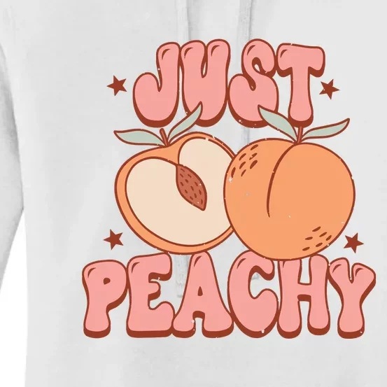 Just Peachy Retro 70s Georgia Peaches Summer Fruit Women's Pullover Hoodie