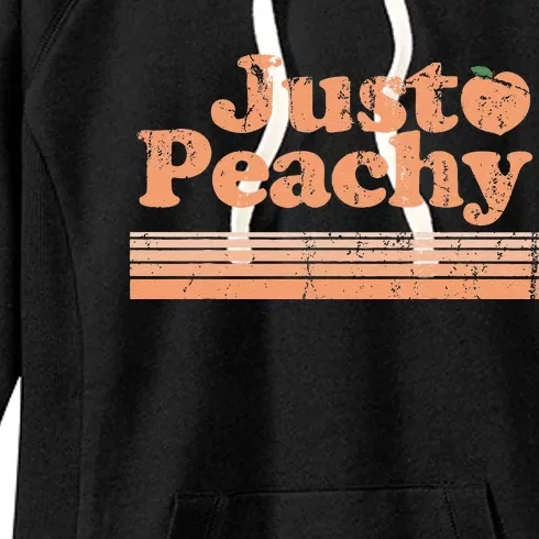 Just Peachy Retro 70s Georgia Peaches Summer Fruit Women's Fleece Hoodie