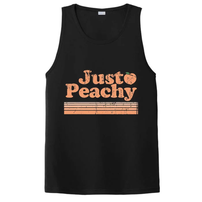 Just Peachy Retro 70s Georgia Peaches Summer Fruit Performance Tank