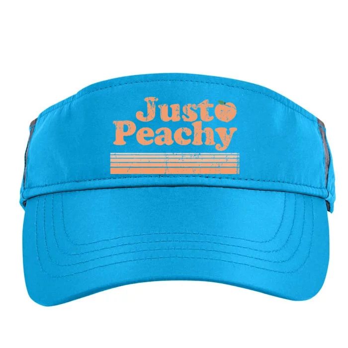 Just Peachy Retro 70s Georgia Peaches Summer Fruit Adult Drive Performance Visor