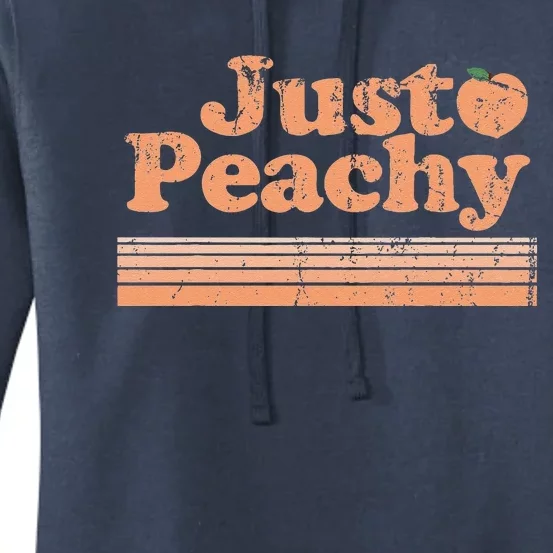 Just Peachy Retro 70s Georgia Peaches Summer Fruit Women's Pullover Hoodie