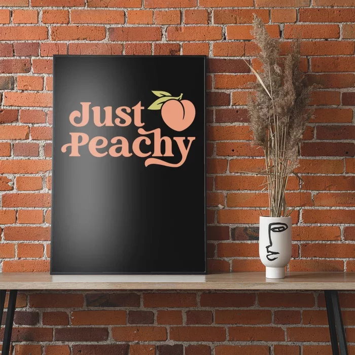 Just Peachy Retro 70s Georgia Peaches Summer Fruit Poster