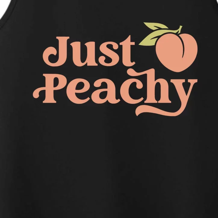 Just Peachy Retro 70s Georgia Peaches Summer Fruit Performance Tank