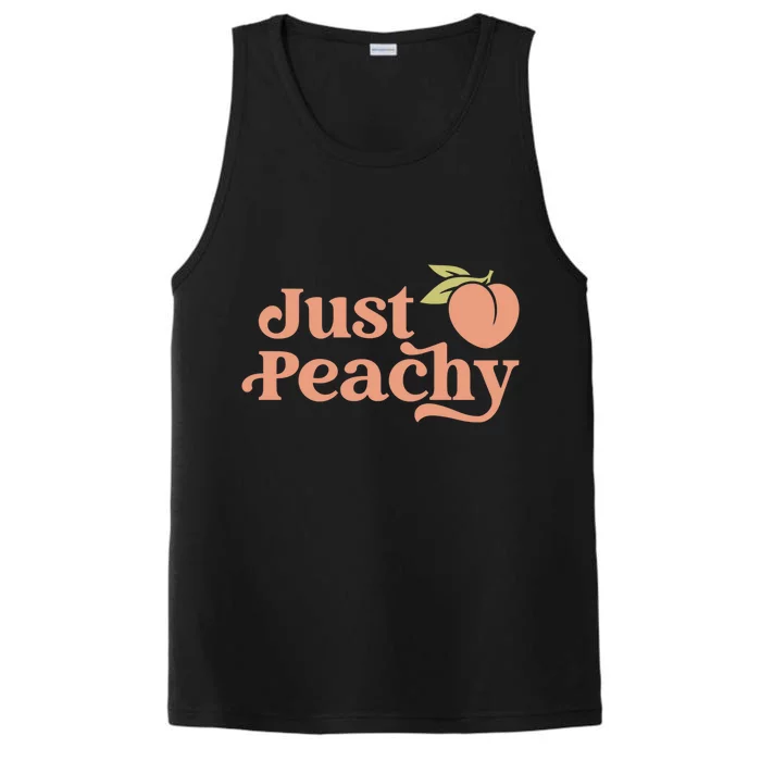 Just Peachy Retro 70s Georgia Peaches Summer Fruit Performance Tank