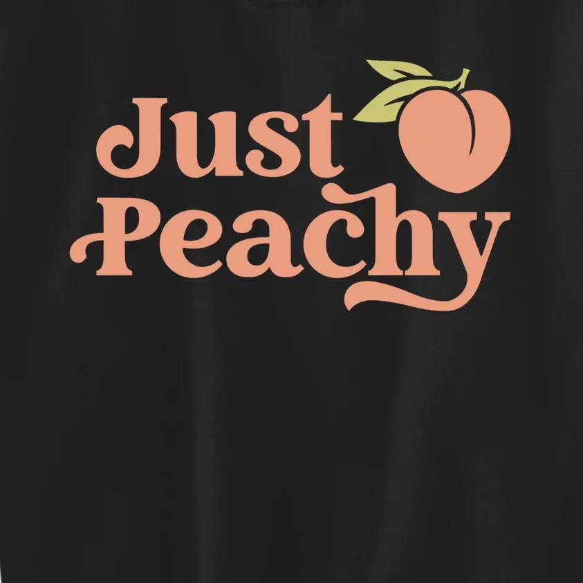 Just Peachy Retro 70s Georgia Peaches Summer Fruit Kids Sweatshirt