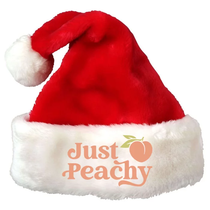 Just Peachy Retro 70s Georgia Peaches Summer Fruit Premium Christmas Santa Hat