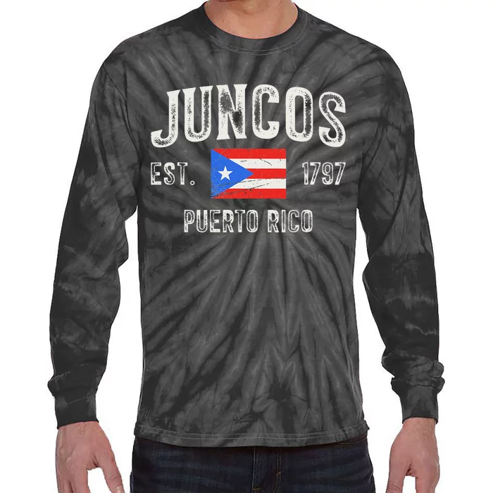 Juncos Puerto Rico Est 1797 Puerto Rico Tie-Dye Long Sleeve Shirt