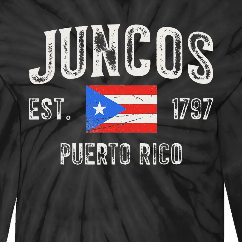 Juncos Puerto Rico Est 1797 Puerto Rico Tie-Dye Long Sleeve Shirt