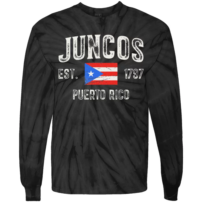 Juncos Puerto Rico Est 1797 Puerto Rico Tie-Dye Long Sleeve Shirt