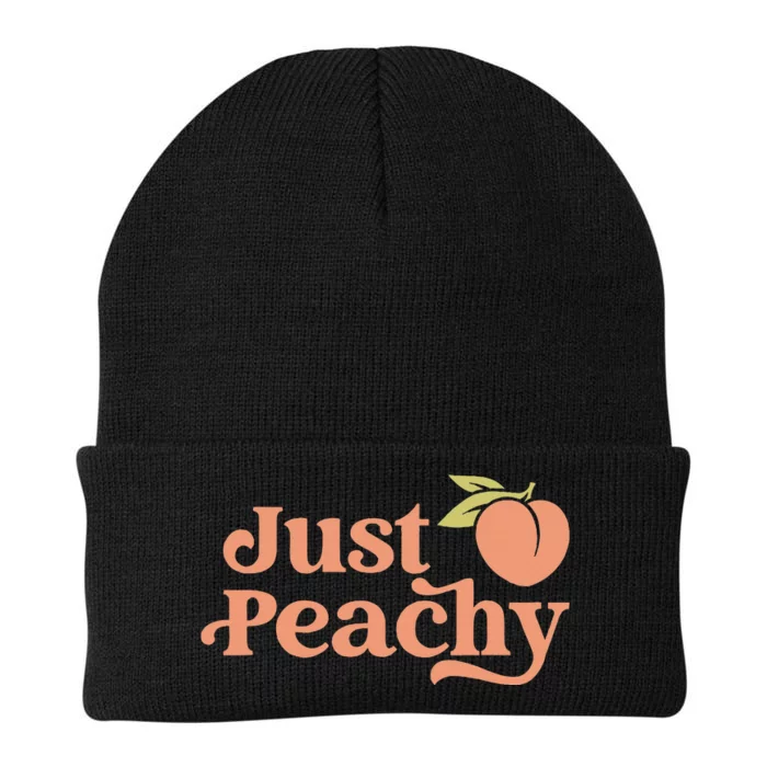 Just Peachy Retro 70s Georgia Peaches Summer Fruit Knit Cap Winter Beanie