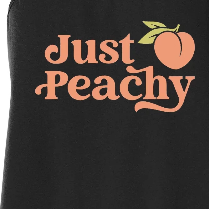 Just Peachy Retro 70s Georgia Peaches Summer Fruit Women's Racerback Tank