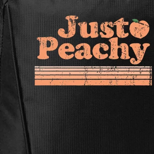 Just Peachy Retro 70s Georgia Peaches Summer Fruit City Backpack