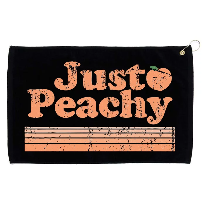 Just Peachy Retro 70s Georgia Peaches Summer Fruit Grommeted Golf Towel