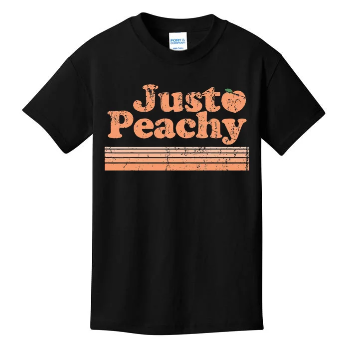 Just Peachy Retro 70s Georgia Peaches Summer Fruit Kids T-Shirt