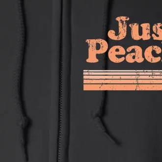 Just Peachy Retro 70s Georgia Peaches Summer Fruit Full Zip Hoodie