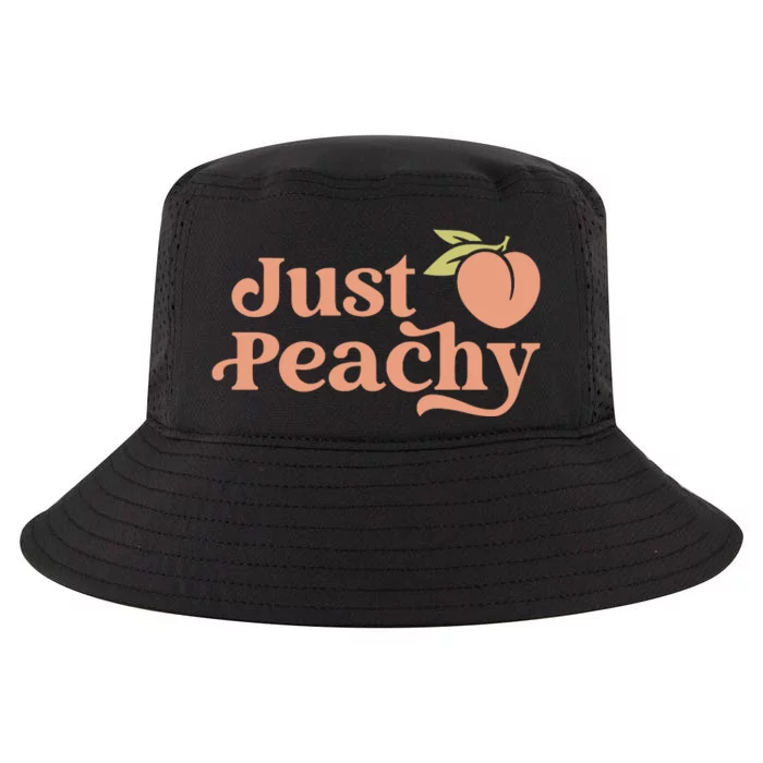 Just Peachy Retro 70s Georgia Peaches Summer Fruit Cool Comfort Performance Bucket Hat