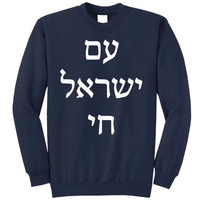 Jewish Pride Support Israel Hebrew Jerusalem Am Israel Chai Tall Sweatshirt