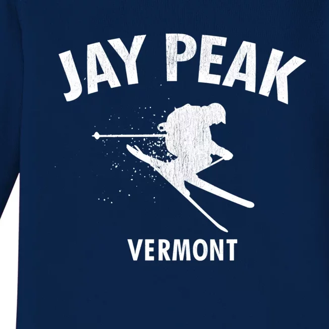 Jay Peak Skiing Gift Vermont Ski Cool Gift Baby Long Sleeve Bodysuit