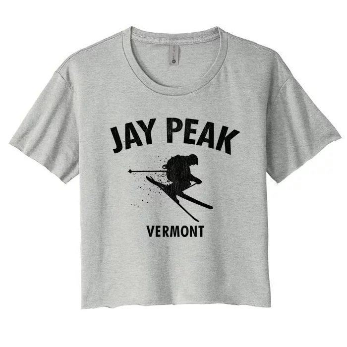 Jay Peak Skiing Gift Vermont Ski Cool Gift Women's Crop Top Tee