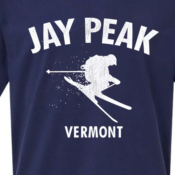 Jay Peak Skiing Gift Vermont Ski Cool Gift Sueded Cloud Jersey T-Shirt