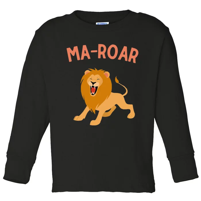 Jewish Passover Seder Plate Maror Ma-Roar Lion Of Judah Toddler Long Sleeve Shirt