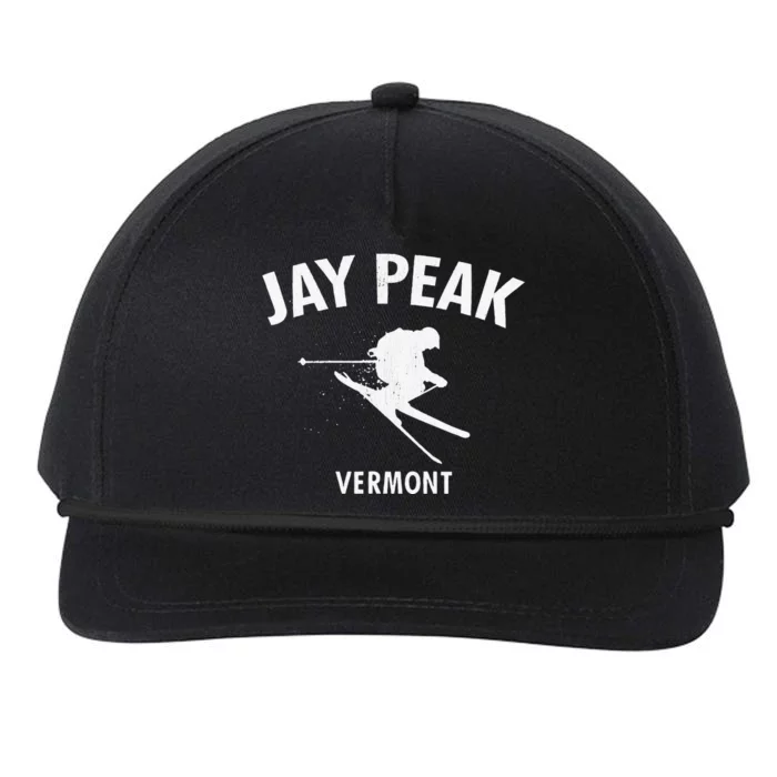 Jay Peak Skiing Tee Vermont Ski Snapback Five-Panel Rope Hat