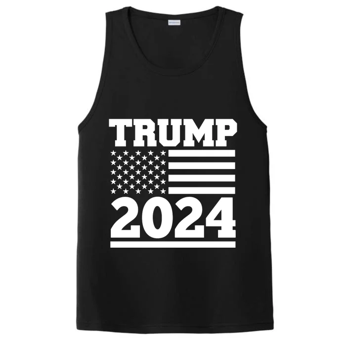 Jumbo Print Trump 2024 Usa Flag Performance Tank