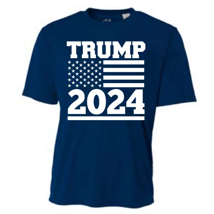 Jumbo Print Trump 2024 Usa Flag Cooling Performance Crew T-Shirt