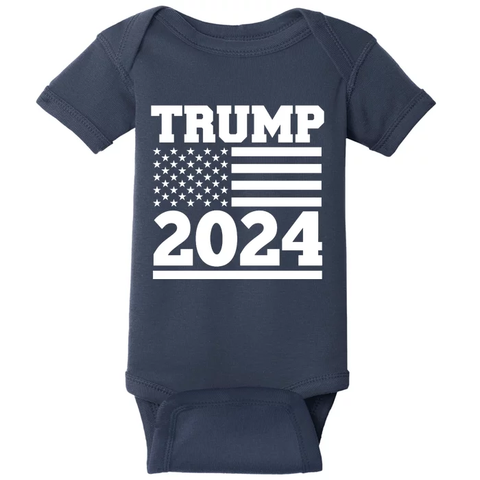 Jumbo Print Trump 2024 Usa Flag Baby Bodysuit