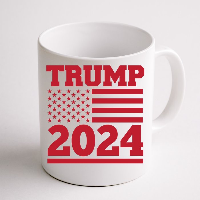 Jumbo Print Trump 2024 Usa Flag Front & Back Coffee Mug