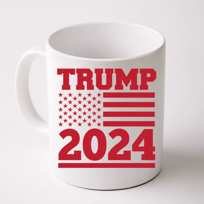 Jumbo Print Trump 2024 Usa Flag Front & Back Coffee Mug